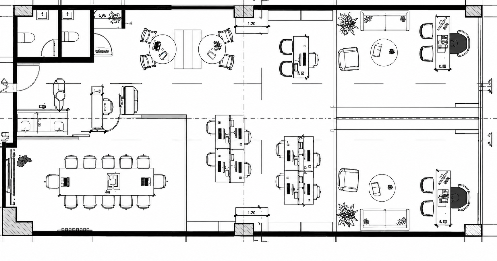 Plano arquitectonico oficina Banaval Artmosfera