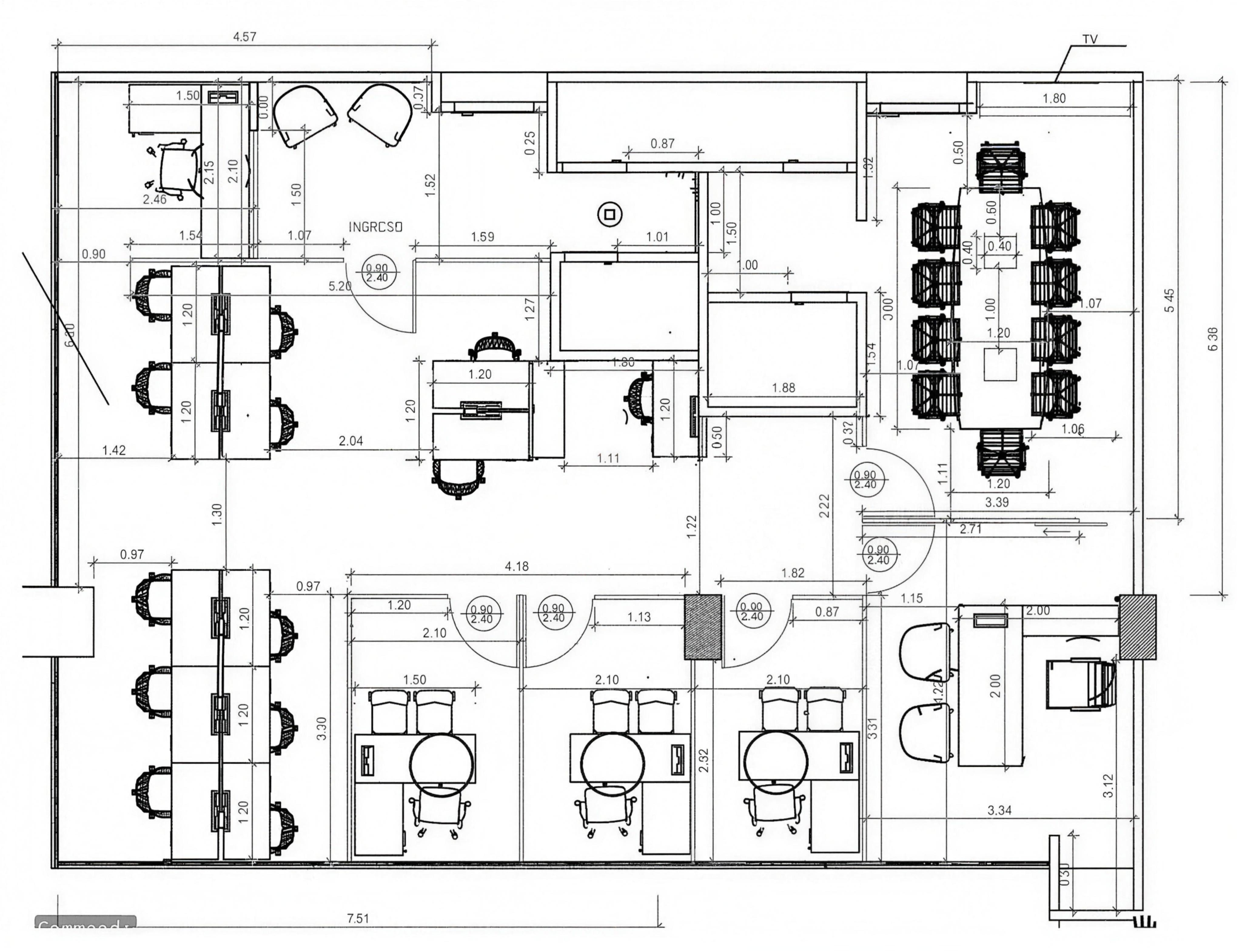 Plano arquitectonico oficina DP World Artmosfera