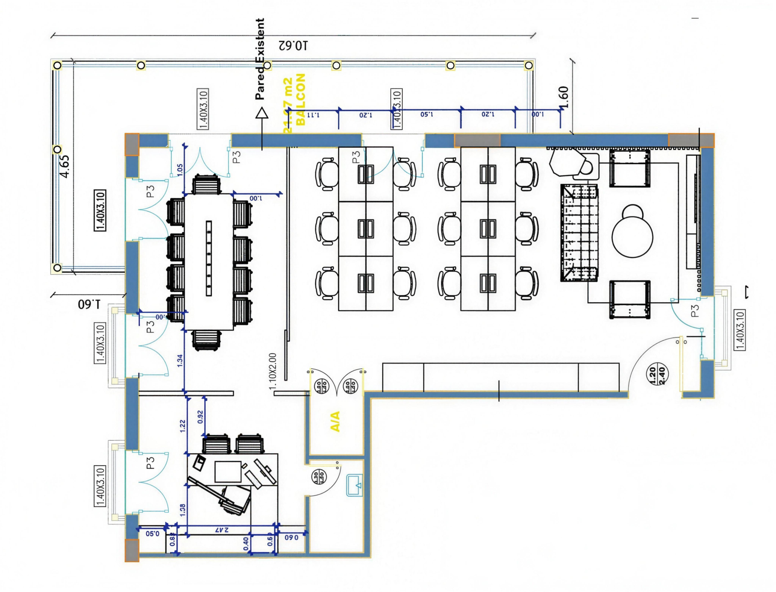 Plano arquitectonico oficina Expalsa Artmosfera