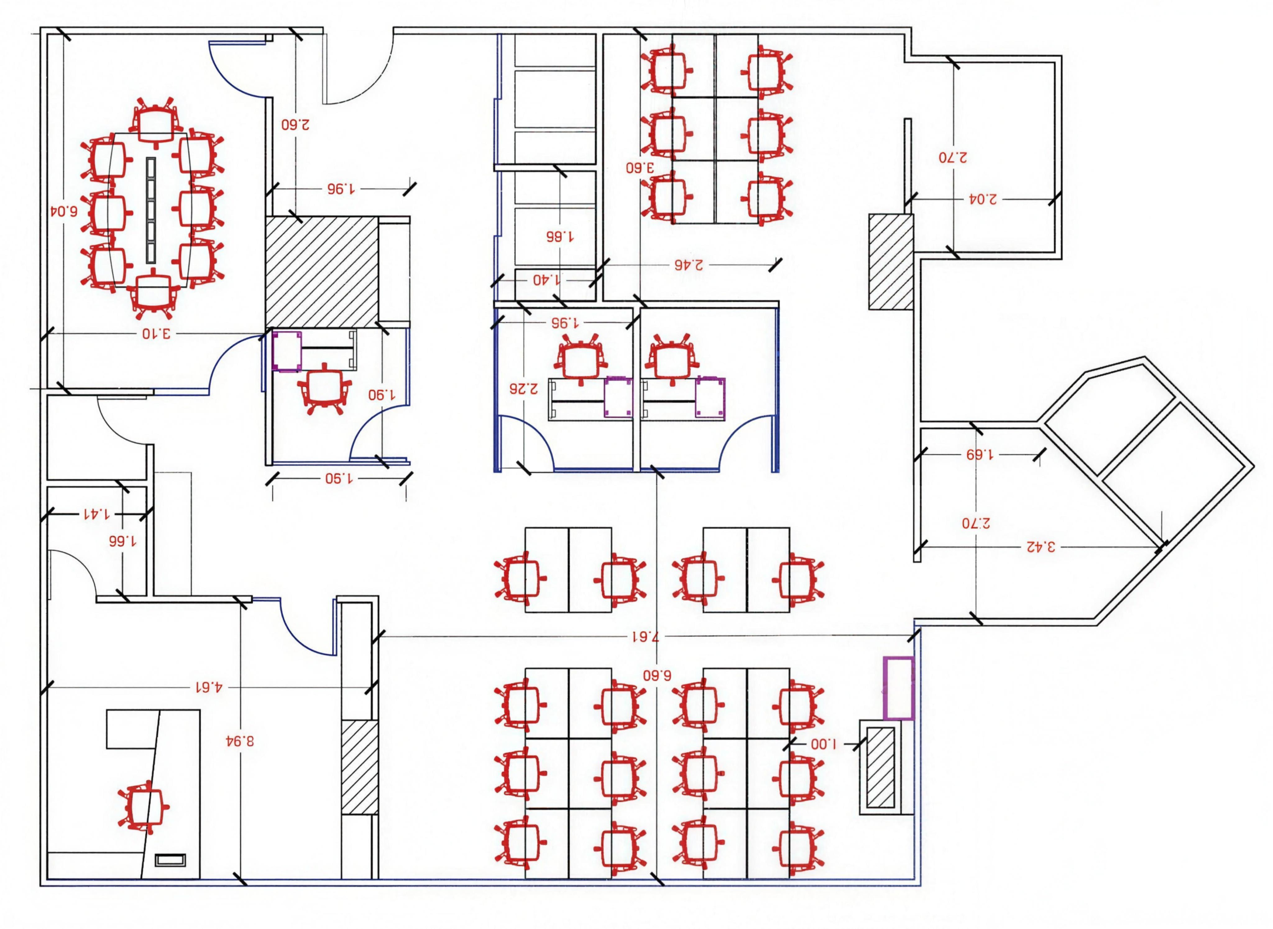 Plano arquitectonico oficina Tehikos Artmosfera