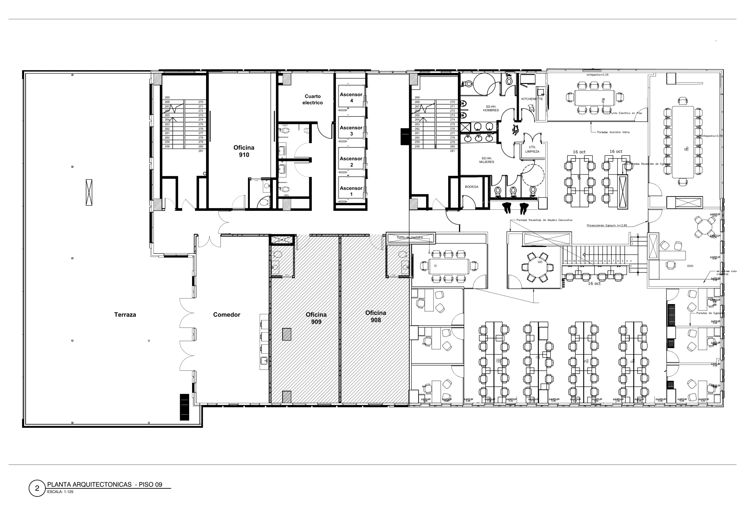 RSA - plano de la planta del piso 9